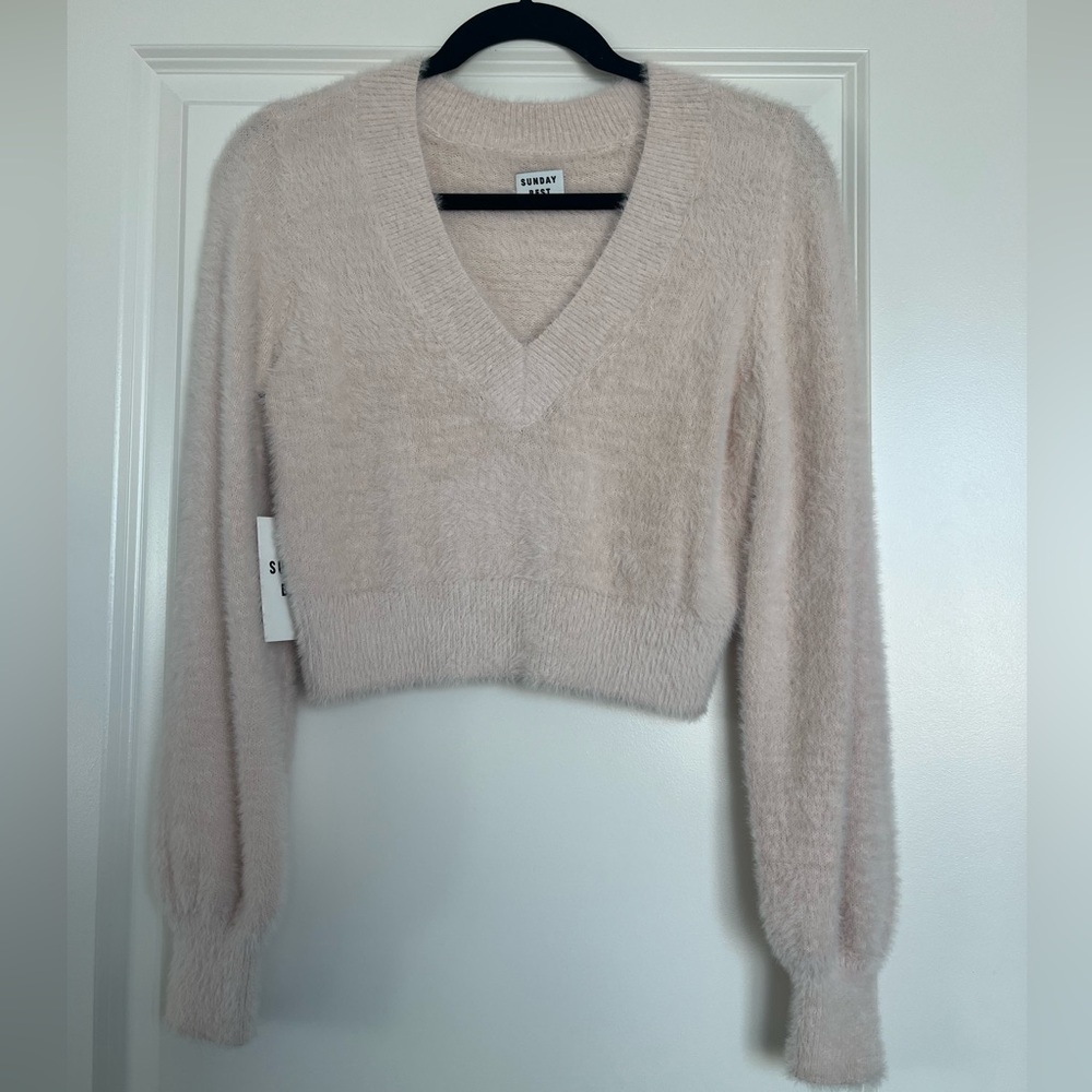 Sunday Best by Aritzia eyelash cropped sweater